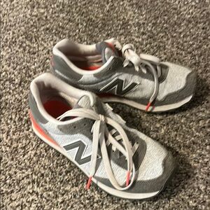New Balance Light Gray/ Green and Orange Athletic Shoes